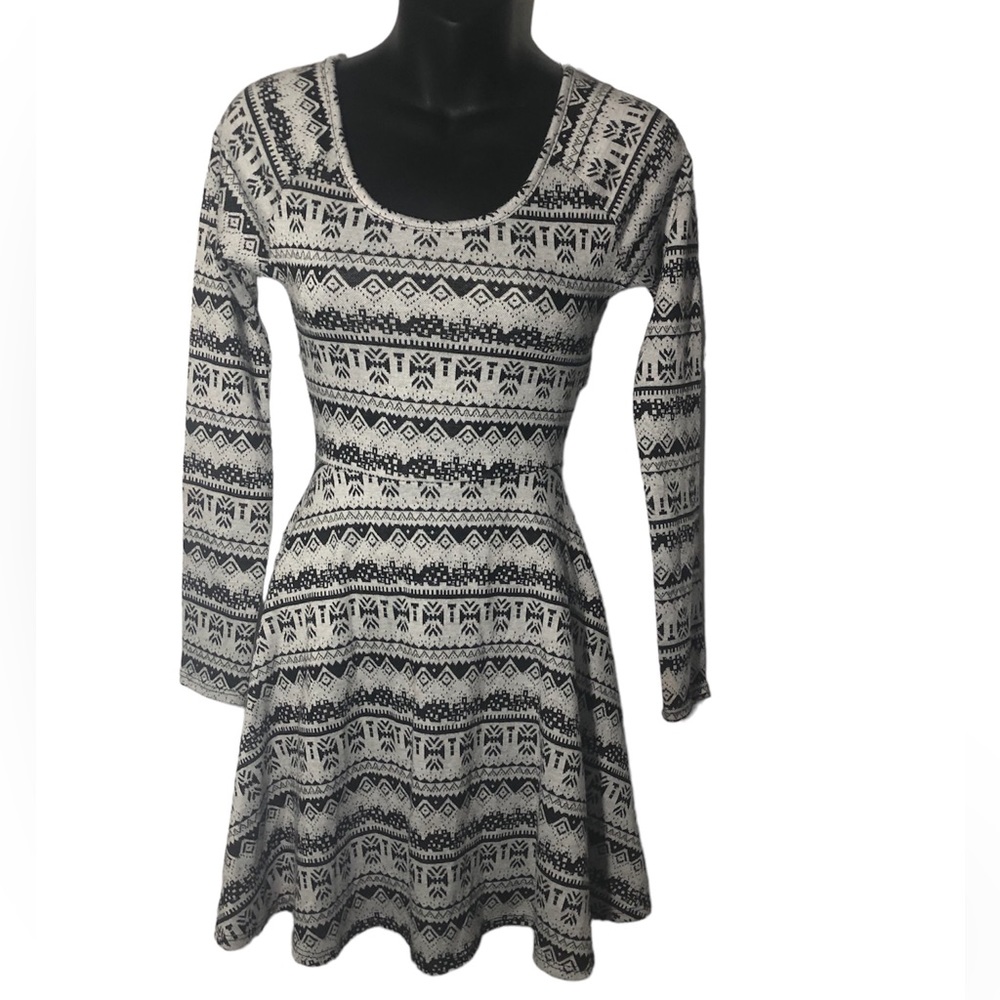 Black n White Aztec Patterned Dress